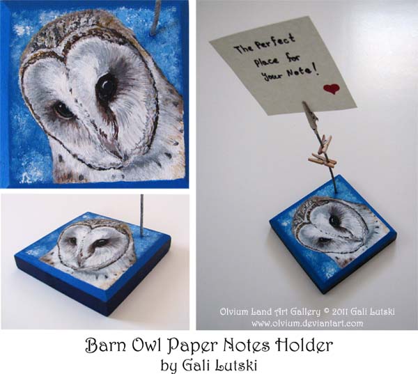 Barn Owl Paper Notes Holder