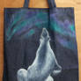 Polar Bear Aurora (hand painted tote bag)