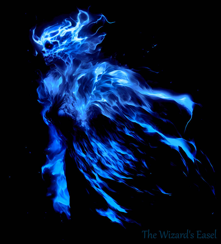 Blue Flame Wraith by TheWizardsEasel on DeviantArt