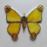 Steam punk stained glass butterfly window hanger