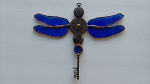 Stained Glass Clockwork Dragonfly