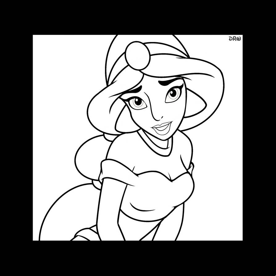 Coloring Page - Princess Jasmine by DisneyRebelWorks on DeviantArt