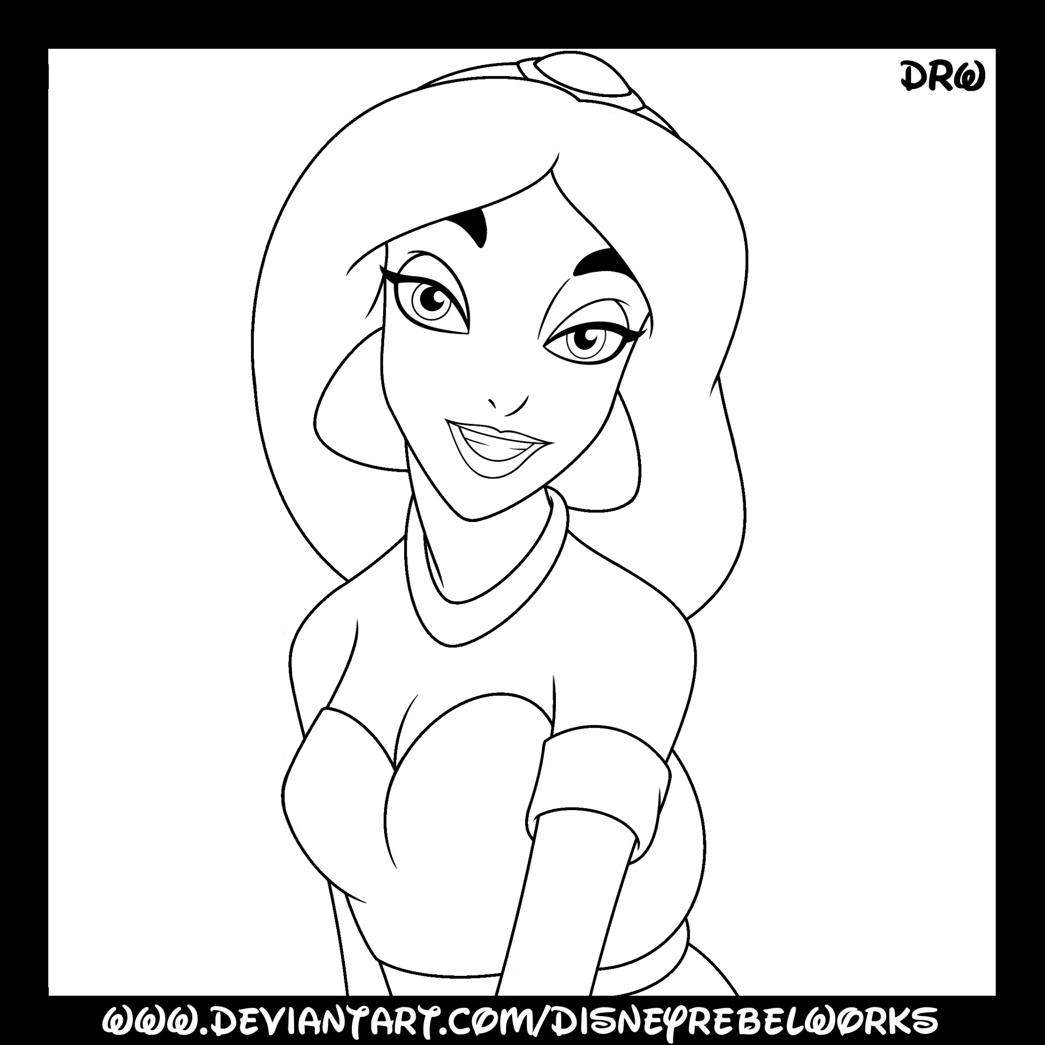 Disney Coloring Page - Jasmine Portrait by DisneyRebelWorks ...