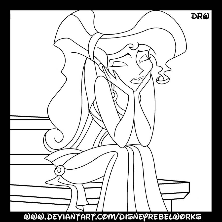 Disney Coloring Page Megara by DisneyRebelWorks on DeviantArt