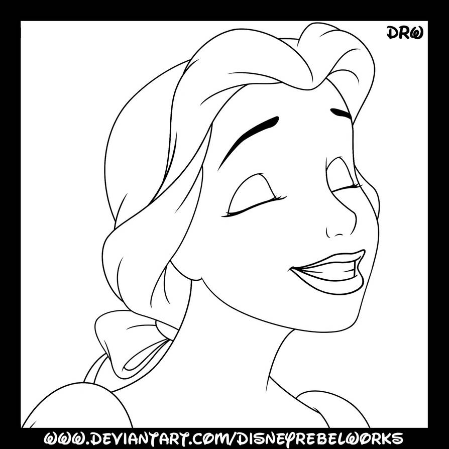 Disney Coloring Page - Smiling Belle by DisneyRebelWorks on DeviantArt