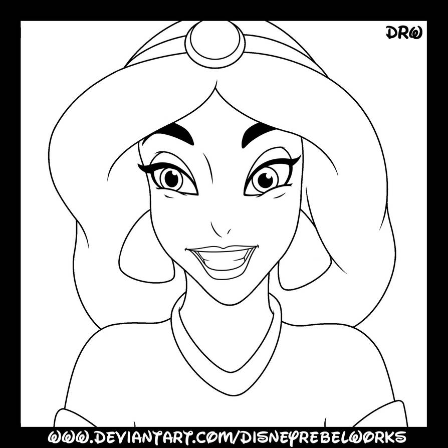 Disney Coloring Page - Jasmine Portrait by DisneyRebelWorks on DeviantArt