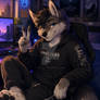 Cool Gamer Wolf Guy +1 Shirtless