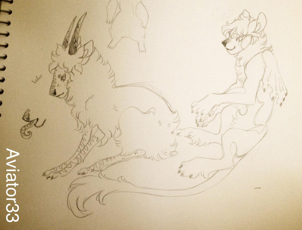 Lionbat doodle and Lulu creature