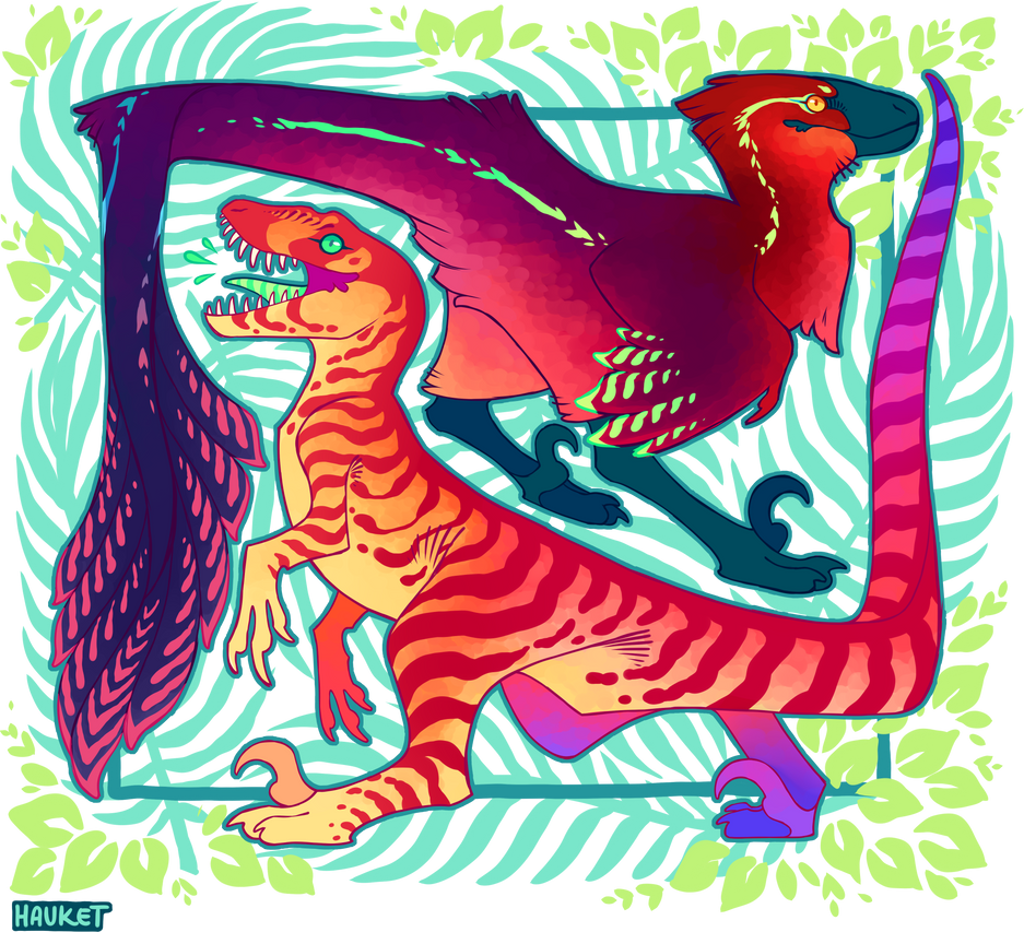 Colorful Avatar Raptors .:Colorful Utahraptors:. by Hauket on DeviantArt