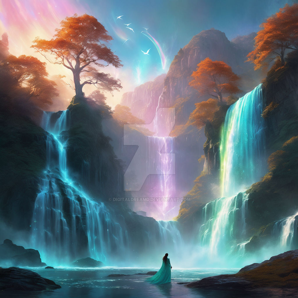 Fantasy Fallscape Waterfall Fantasy