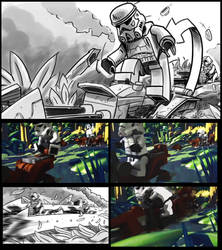Star Wars Lego storyboards by RobKing21