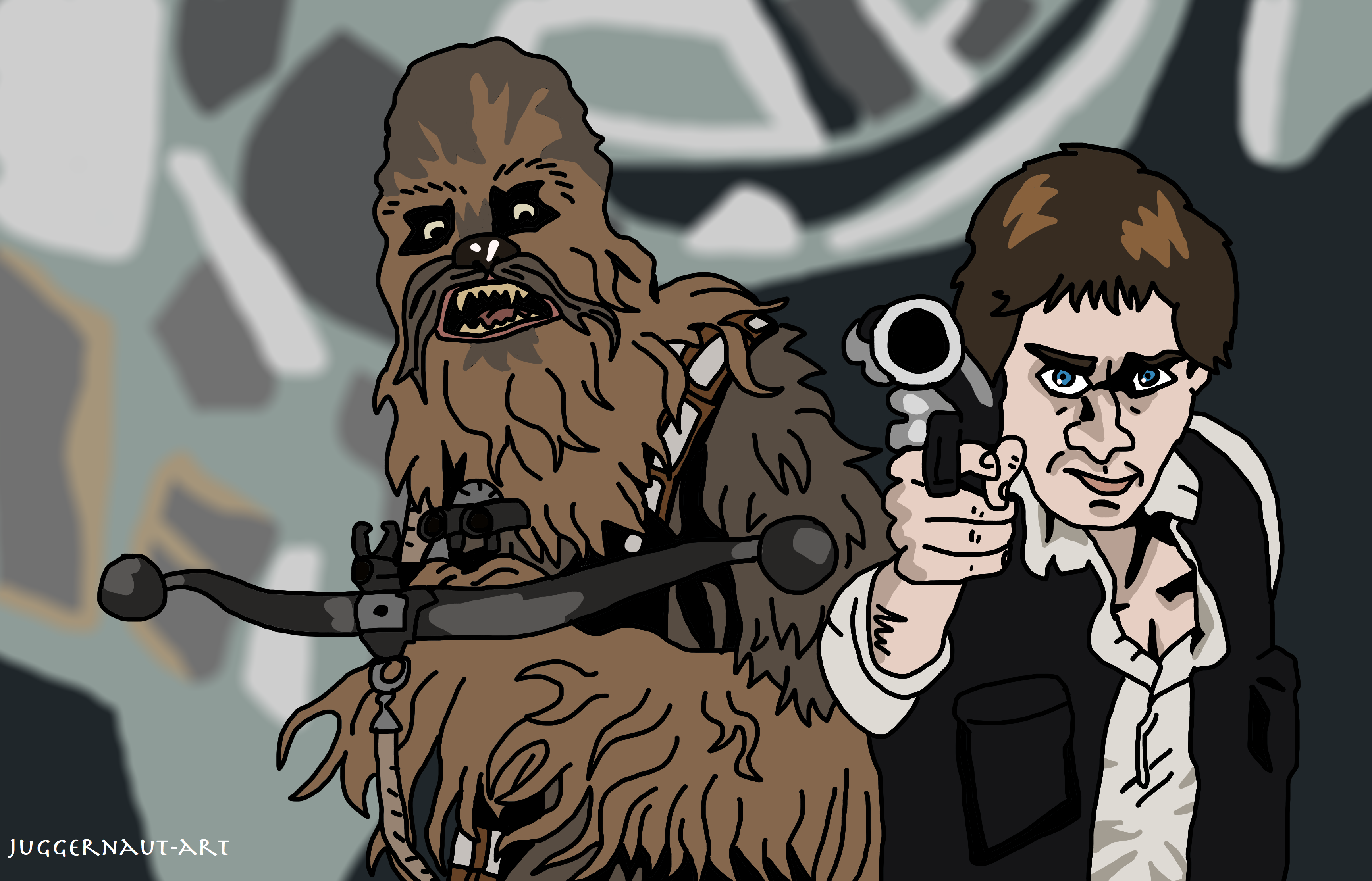 Han Solo and Chewie