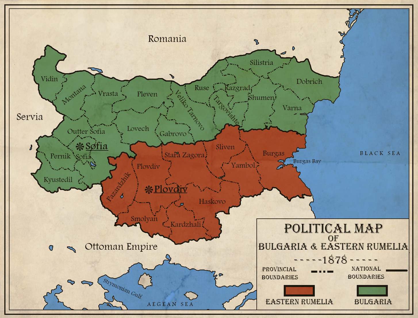 Bulgaria and Eastern Rumelia: 1878