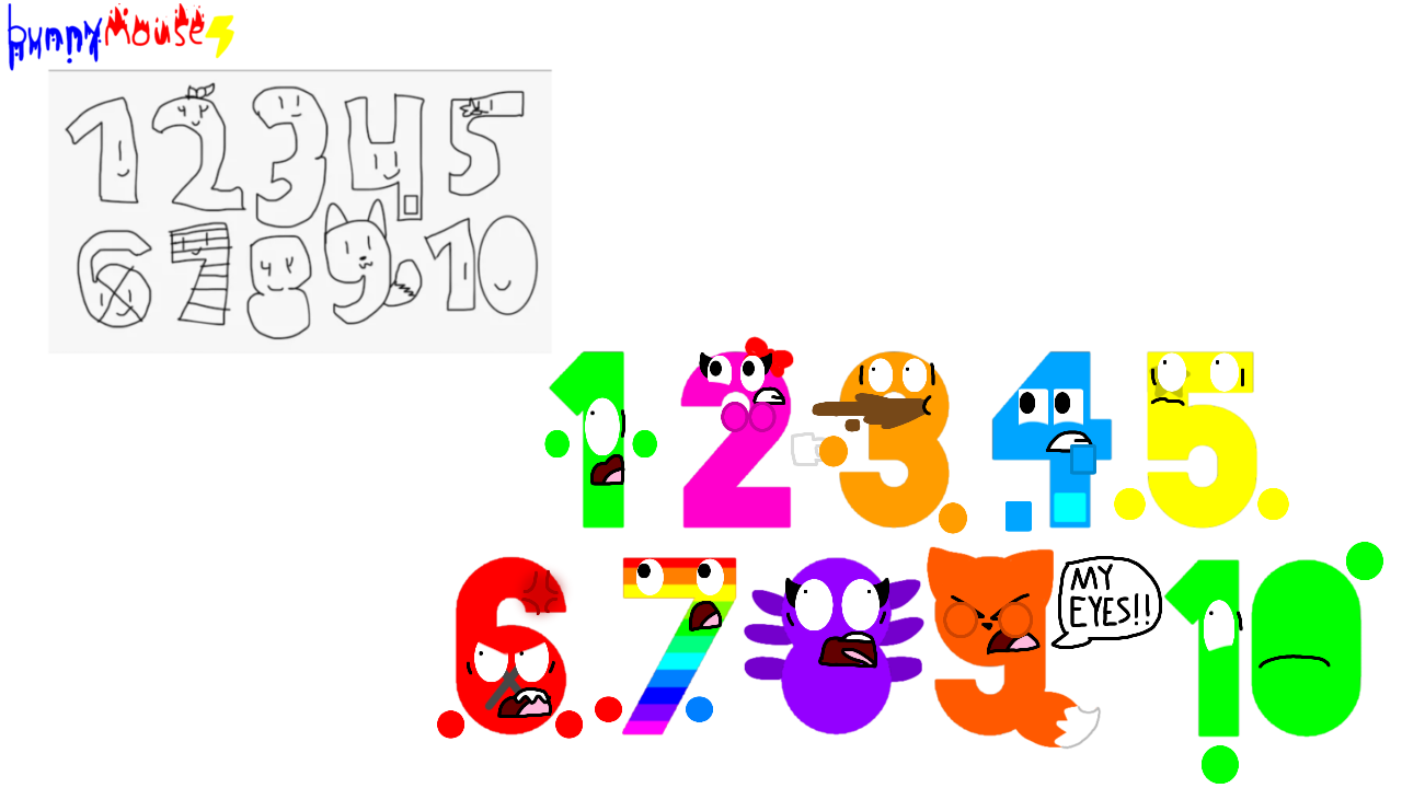 Numbers Deviantart Part 2 Numbers 1 to 10 reacts to blossom's fanart by bunnymouseelectro on ...