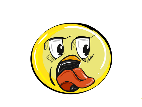 Centered tongue emoji