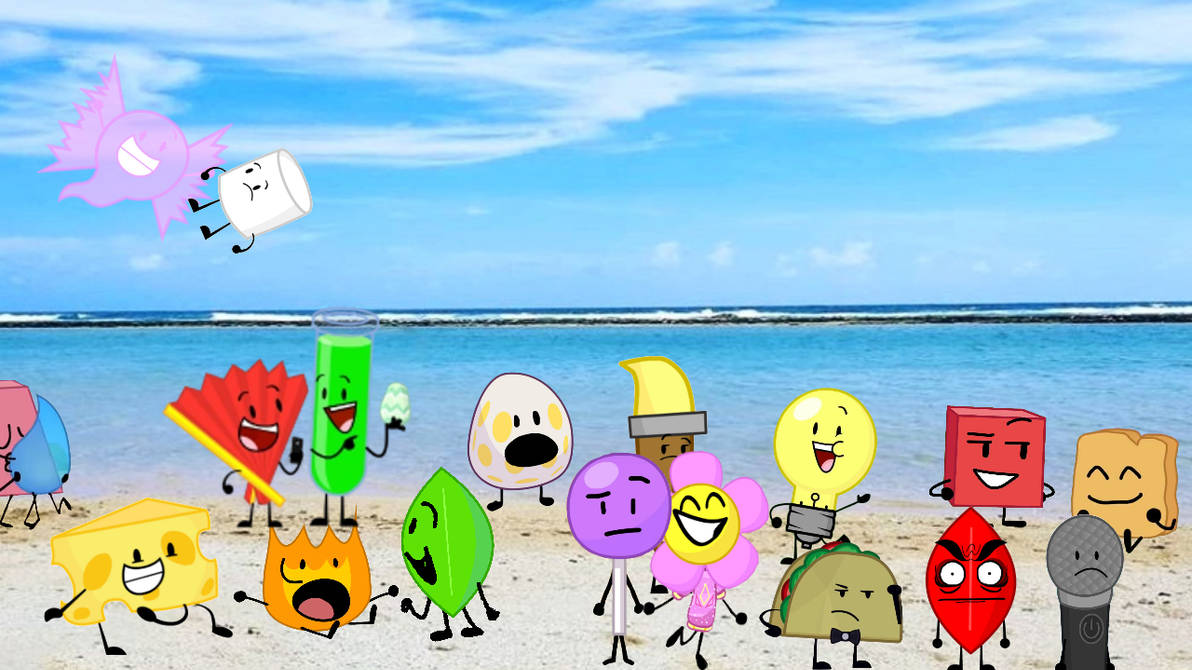 II and BFDI characters go to the beach! by enbycomputer on DeviantArt