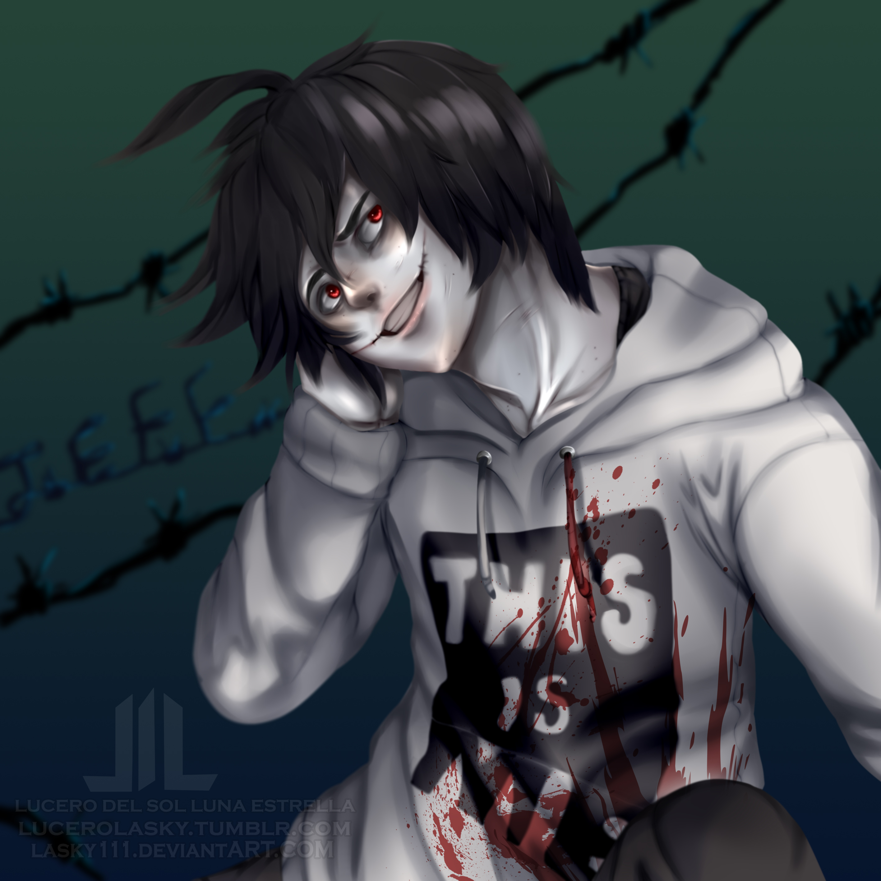 Jeff the Killer Fanart + Speedpaint by ShimmerPop on deviantART