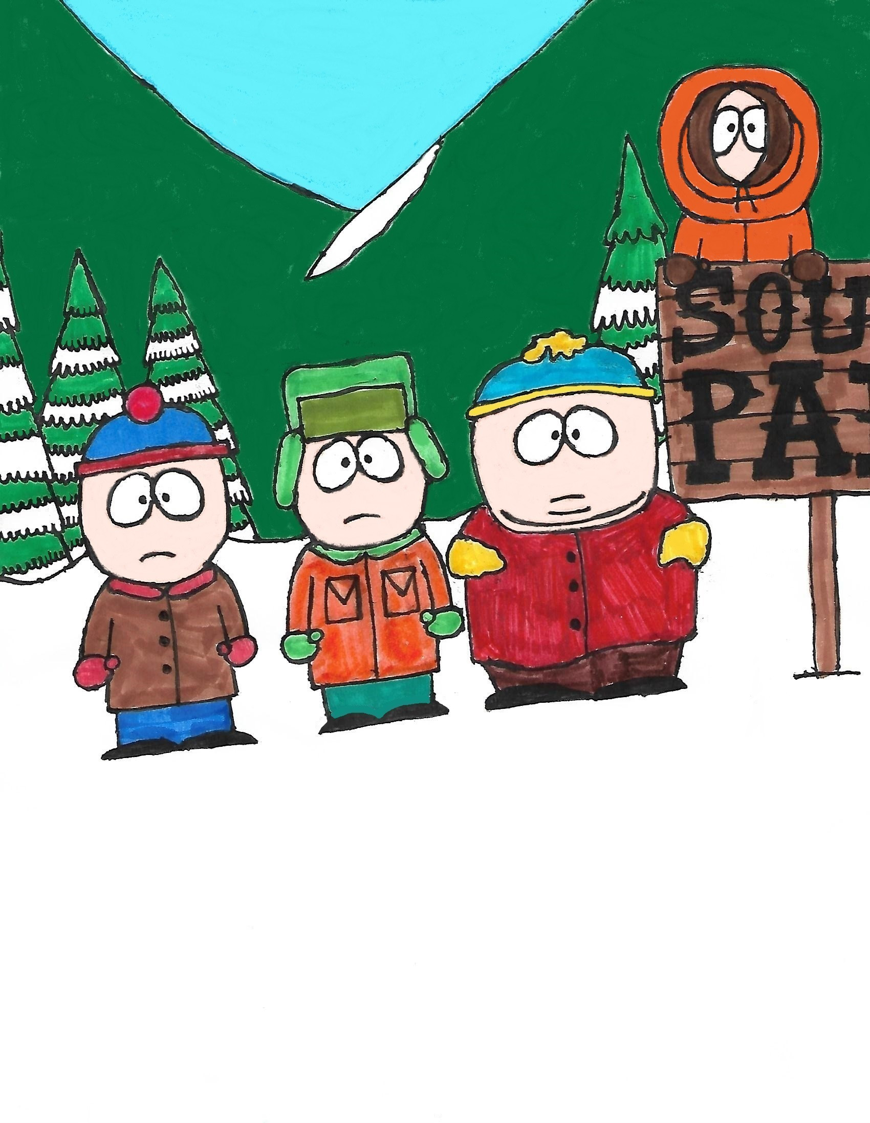 Stan, Kyle, Cartman and Kenny