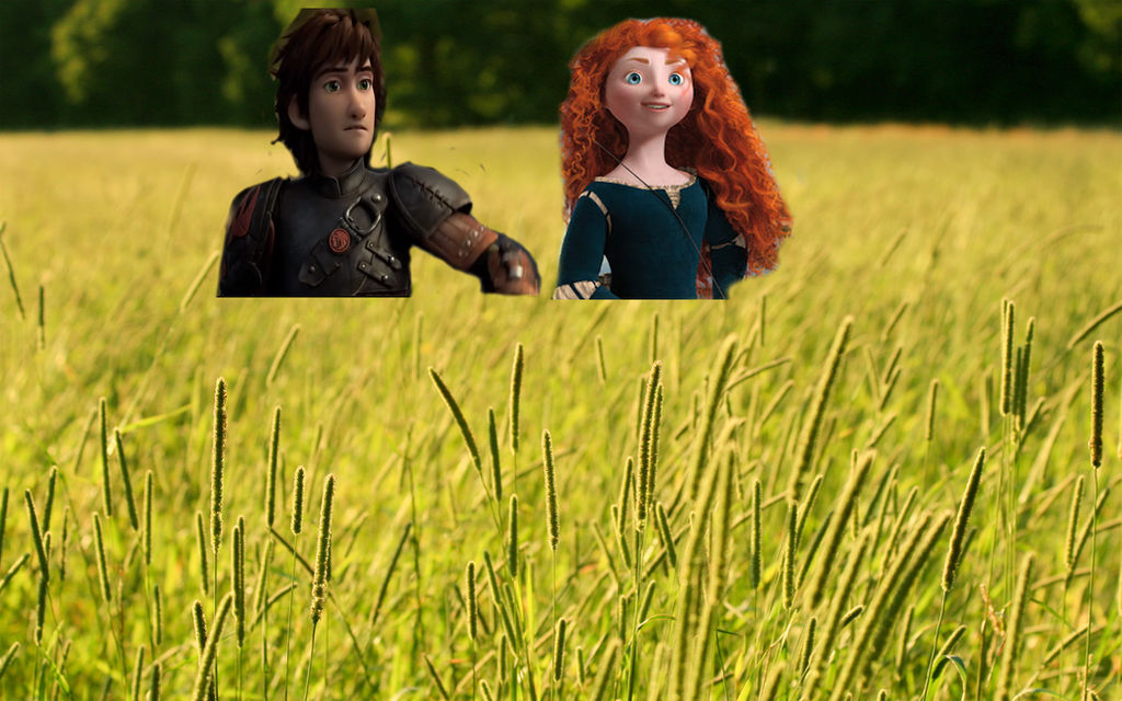 Hiccup And Merida Under The Gress