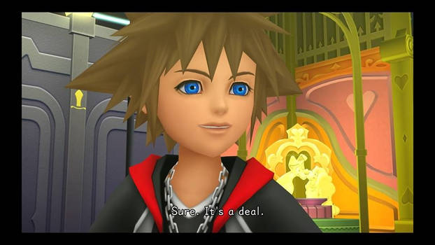 sora on treverse town happy