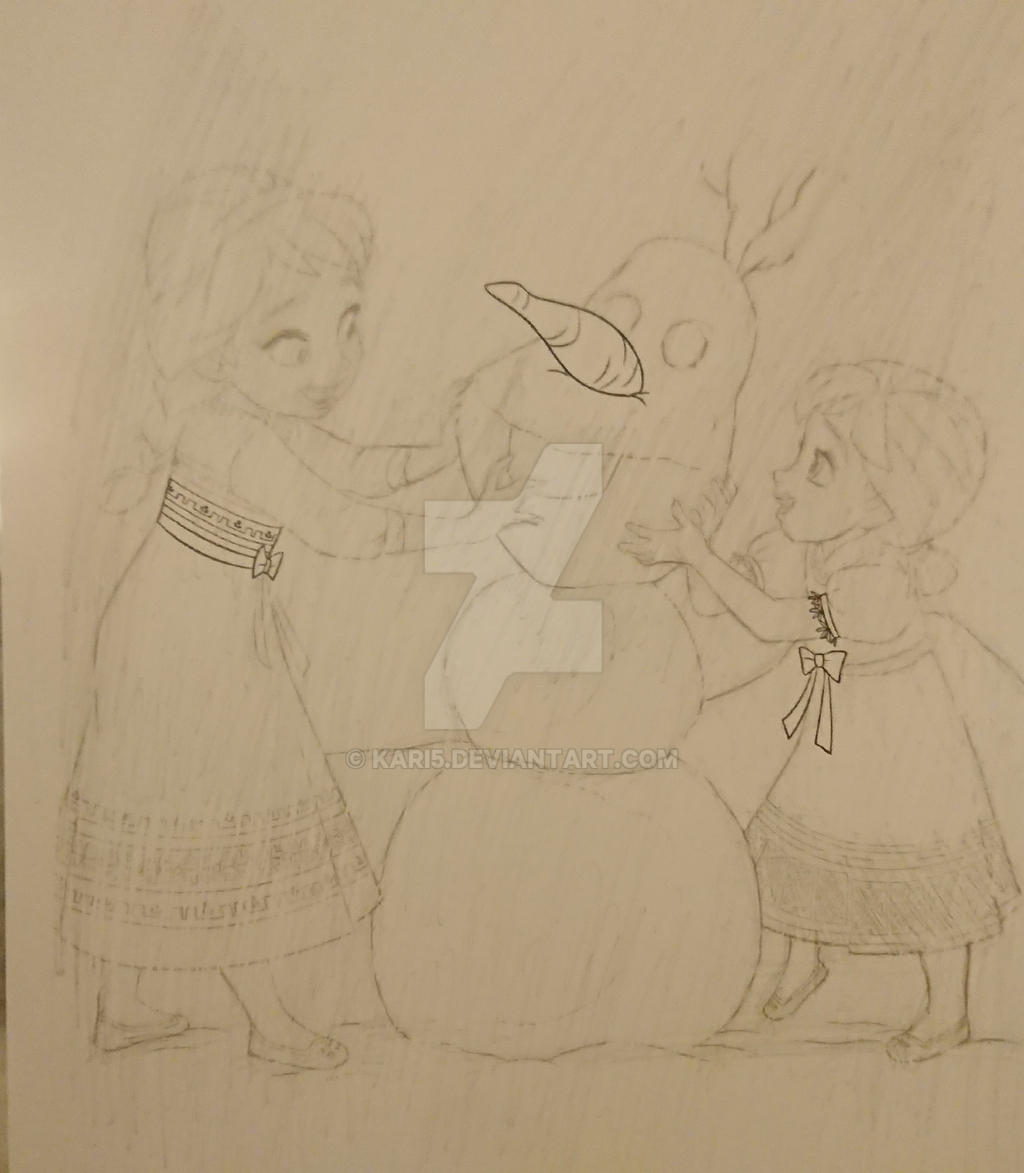 elsa and anna build olaf frozen magic color by kari5 on DeviantArt