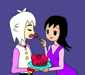 me giving cake to my husband shu kurenai