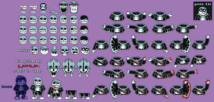 Sans Undertale Sprite Sheet (Free to Use)