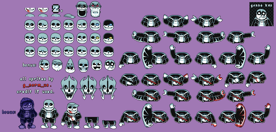 My sans sprite sheet! This is free to use for any game/animation