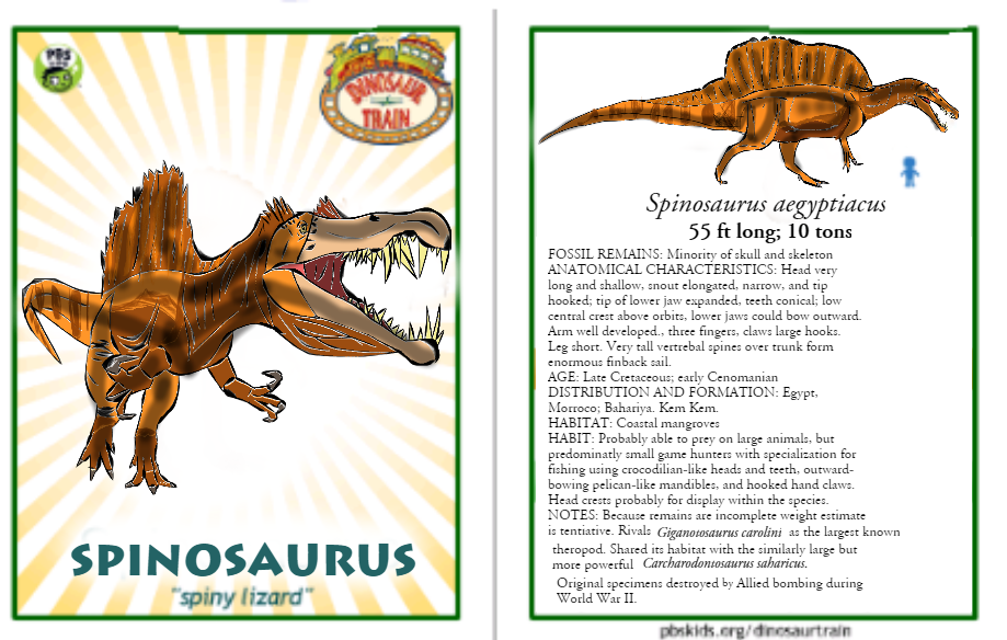 Dinosaur Train Spinosaurus card (revised!) by Vespisaurus on DeviantArt