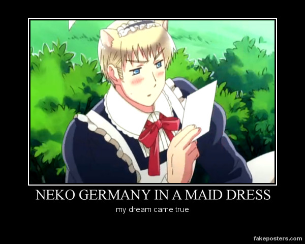Neko Germay in a maid dress