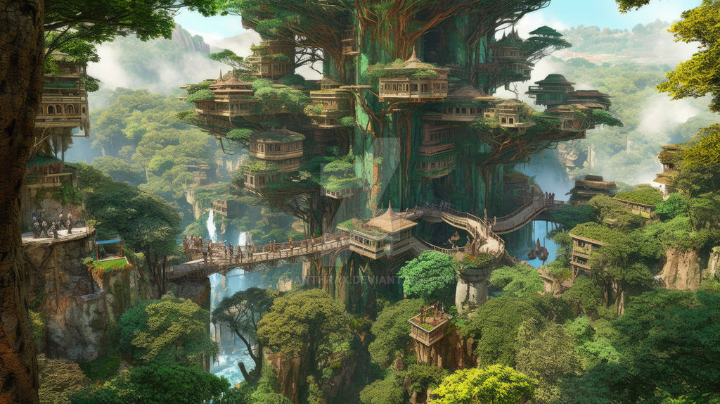 Tree City Fantasy Tree City Massive Tree City By SuperSkirv On DeviantArt