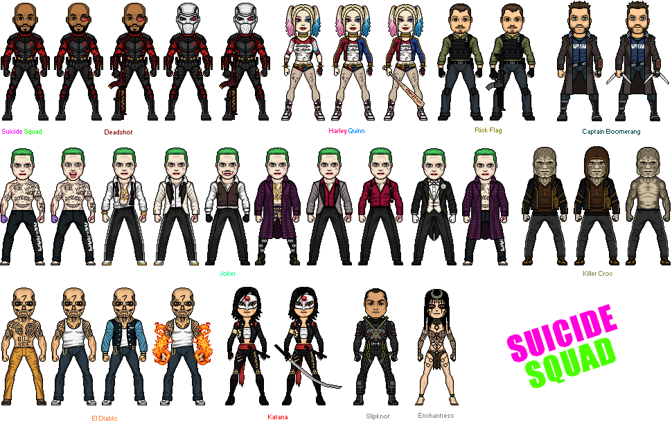SUICIDE SQUAD characters by EJ2letters on DeviantArt