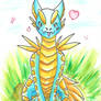 Watercolor post card 6 - Cute dragon