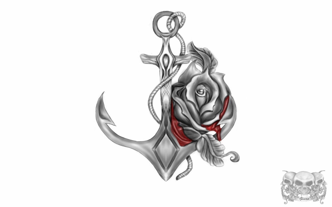 tattoo design anchor + rose by gismo84 on DeviantArt tattoo design anchor + rose by gismo84 on DeviantArt
