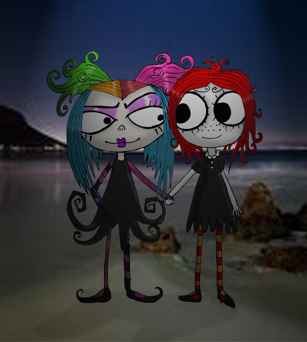 Creepie and ruby burtonized by Mistress-Horror on DeviantArt