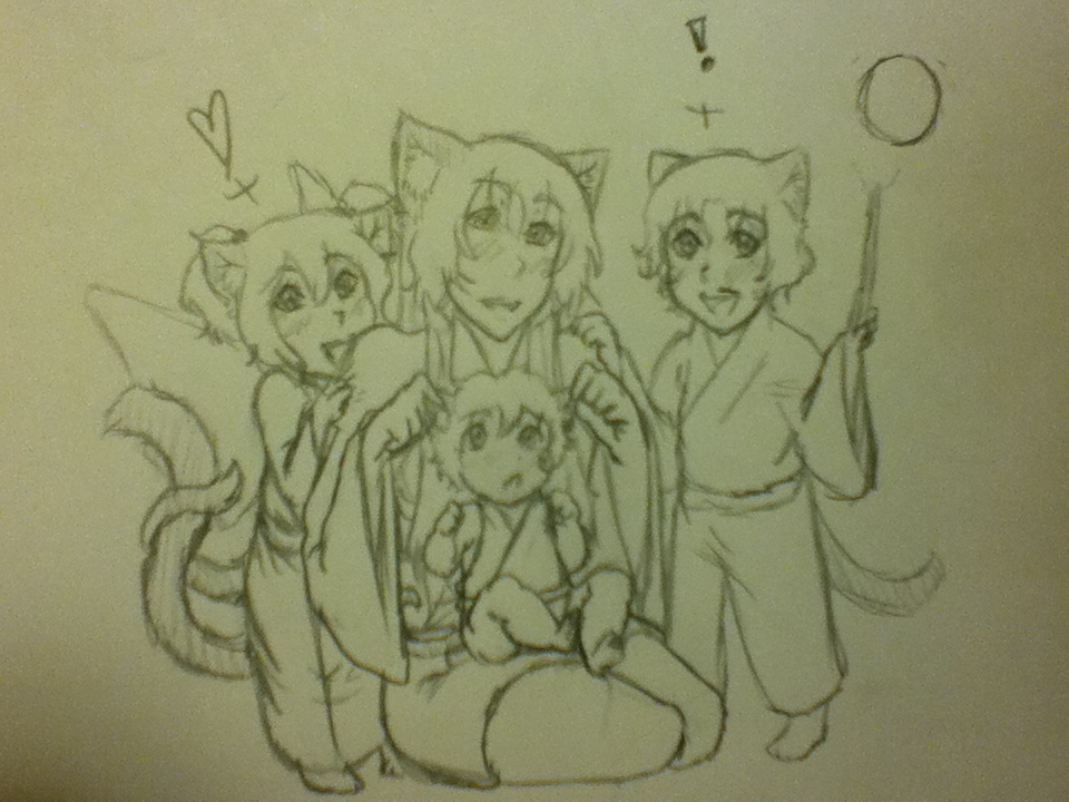 Art-Trade: Happy Neko Family~!