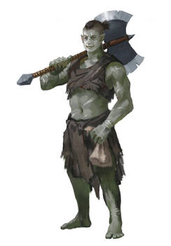 Dungeons and Dragons Half Orc Barbarian