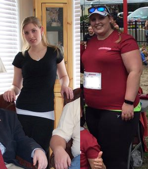 She gained ALOT weight(over 100 pounds)