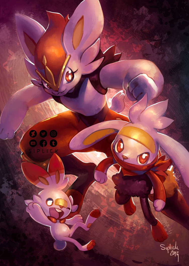 Pokopia Raboot Scorbunny, Raboot and Cinderace by Siplick on DeviantArt