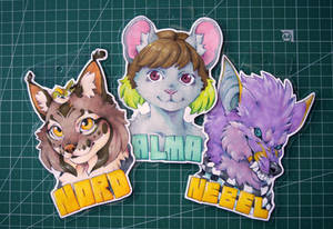 Badges for Nordeva, Alma and Stray_Wurr
