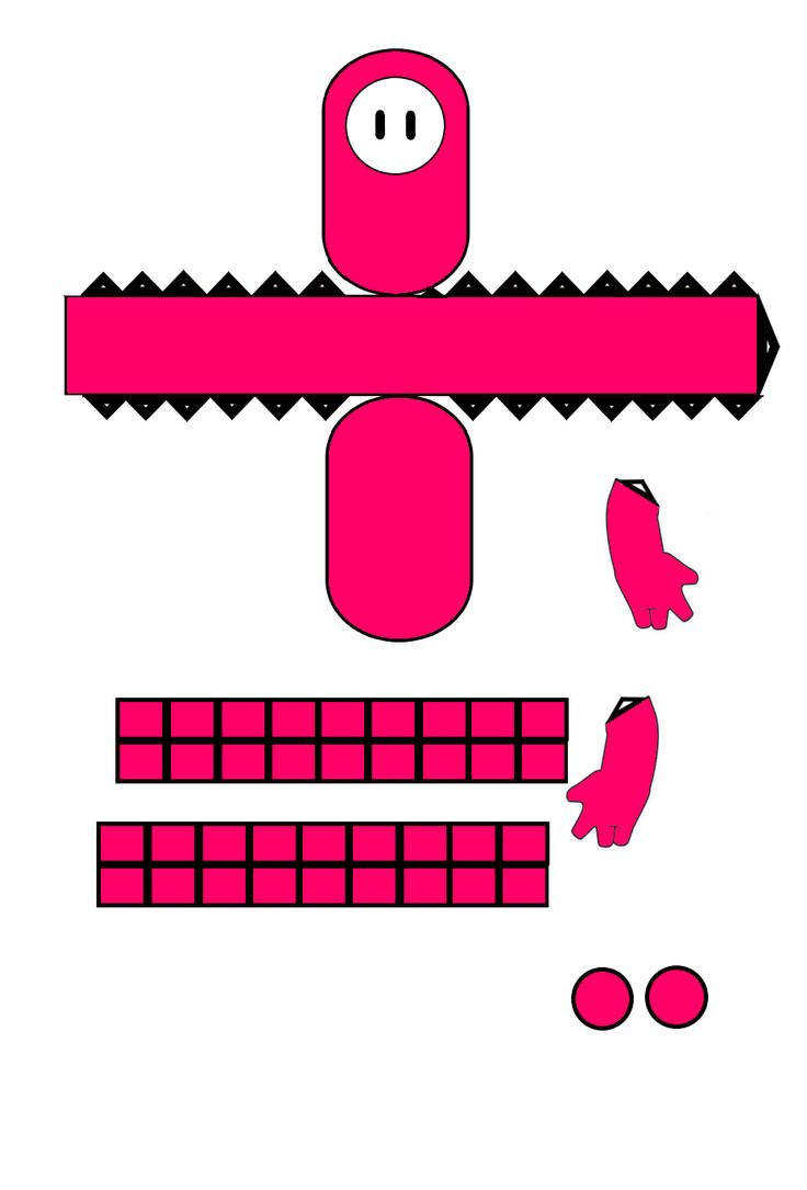 Fall Man Template fall guys papercraft by Axelxd123pato on DeviantArt