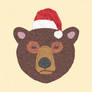 Santa Bear Paper Collage