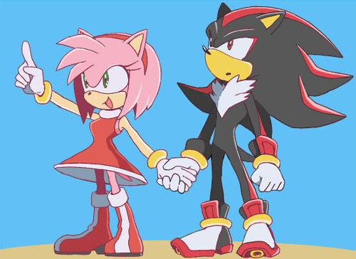 Amy And Shadow Holding Hands by RushnettDevianart on DeviantArt