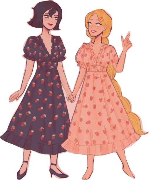 Rapunzel and Cassandra strawberry dresses by Kirakiradolls on DeviantArt