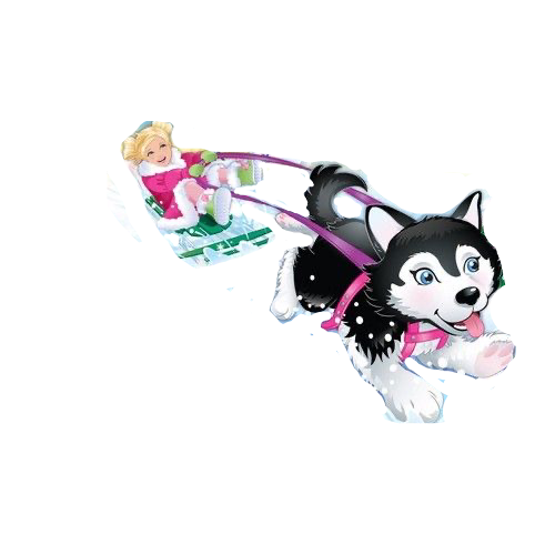 Chelsea and Rudy sledding by Kirakiradolls on DeviantArt