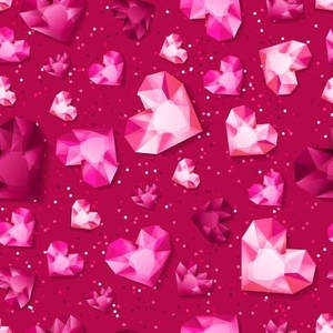 Pink diamond hearts wallpaper