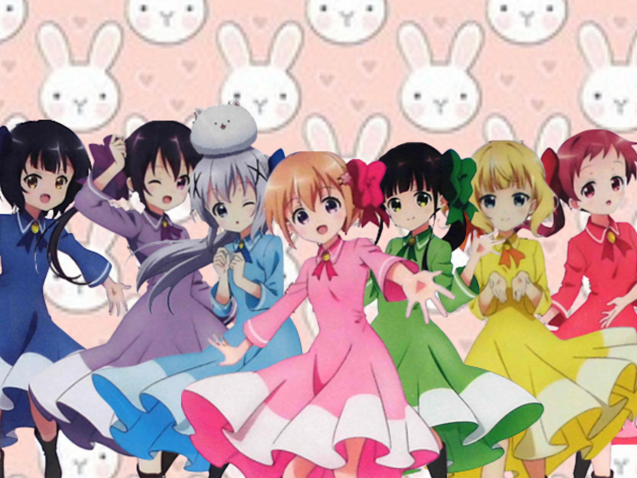 Gochiusa autumn school days mural by Kirakiradolls on DeviantArt