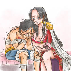 Luffy and Hancock... by LRowling