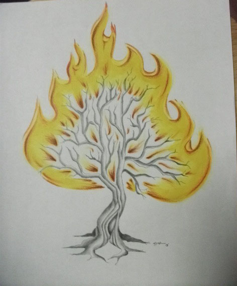 Chucky's Tattoo design Burning Bush by themightykikione on DeviantArt Chucky's Tattoo design Burning Bush by themightykikione on DeviantArt