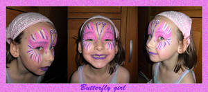 Facepaint: pink butterfly